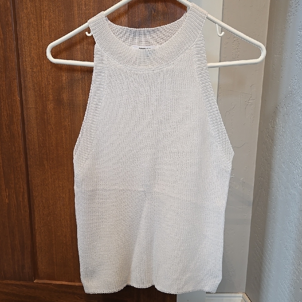 White Sleeveless Knit Top